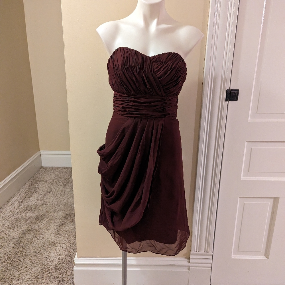 Y2K Jordan maroon strapless dress size 0